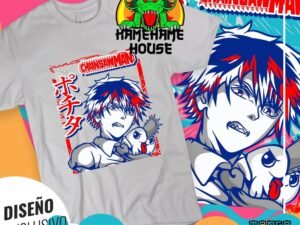 Chainsaw Man Blue Red Poster