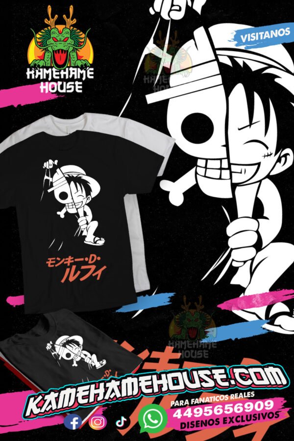 One Piece Luffy Skull White