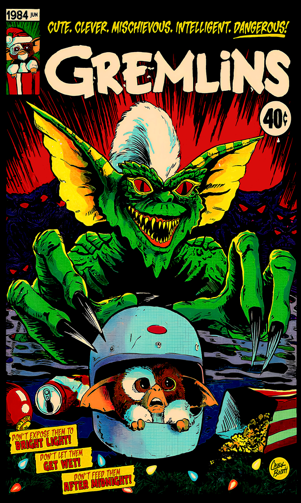 Gremlins — Retro Comic Cover Illustration