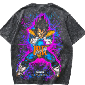 Playera Acid Wash Dragon Ball Vegeta Prince Above All Oversized