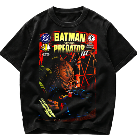Playera Batman versus Predator III Comic Vintage Crossover