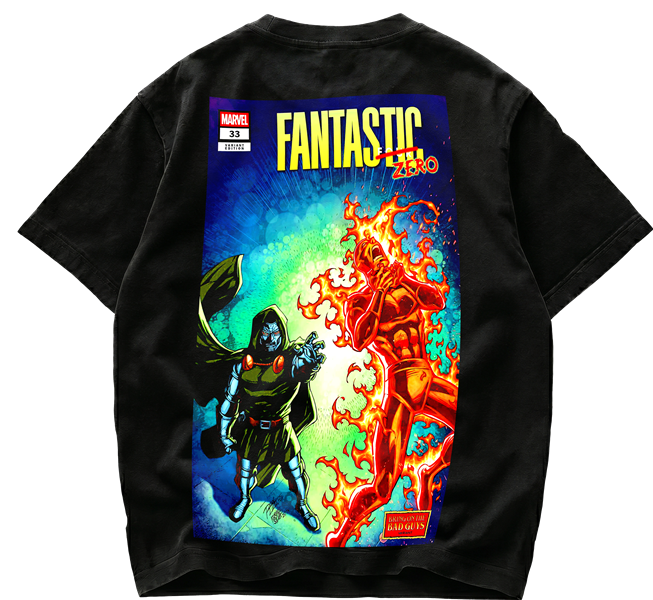 Playera Doctor Doom vs Human Torch Marvel Bring On The Bad Guys