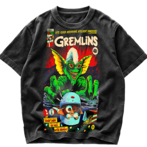 Playera Gremlins Gizmo y Stripe Vintage Acid Wash