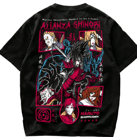 Playera Madara Uchiha vs 5 Kages Alianza Shinobi