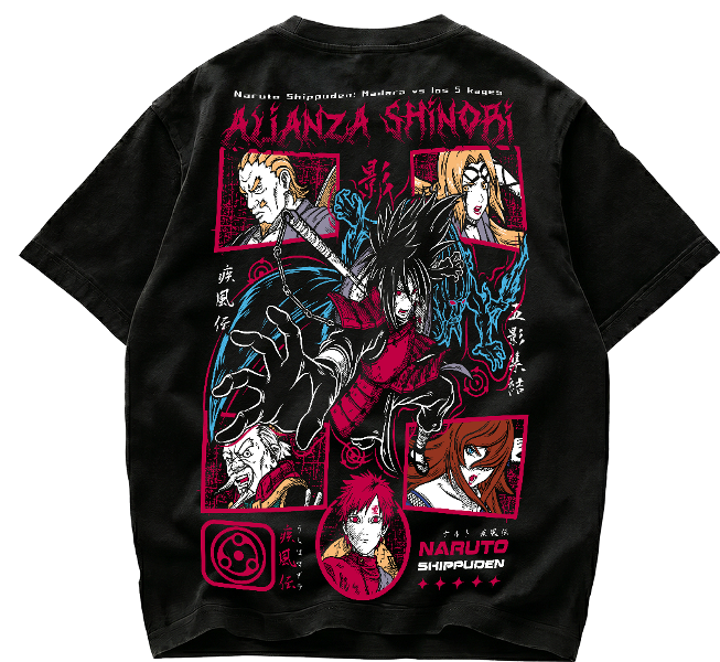 Playera Madara Uchiha vs 5 Kages Alianza Shinobi