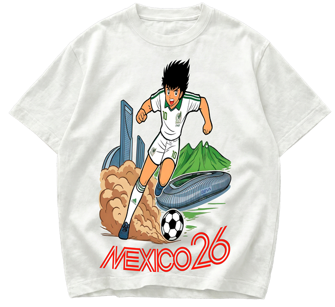 Playera México 26 Oliver Atom Selección Mexicana Retro Anime