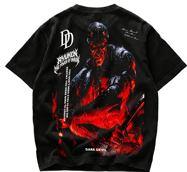 Playera de Daredevil The Man Without Fear - Streetwear Back Premium