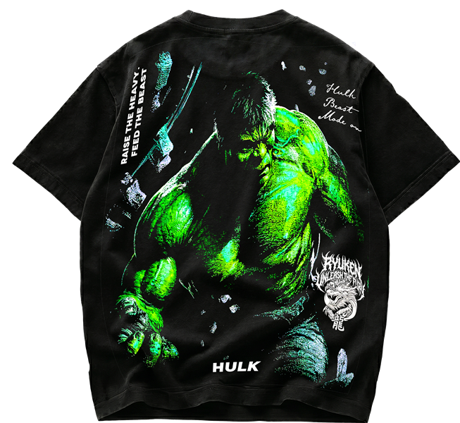 Playera de Hulk Beast Mode On - Streetwear Back Premium