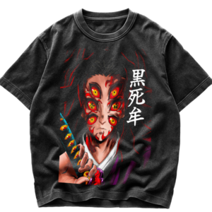 Playera Acid Wash de Pilares vs Kokushibo Demon Slayer