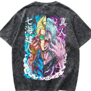 Playera Acid Wash de Nanami vs Mahito Jujutsu Kaisen